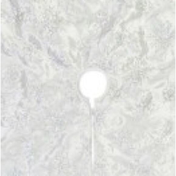 Faux Fur Trim Christmas Tree Skirt, White With Sequin Swirl Pattern - 1.2m NWOT - Picture 3 of 6